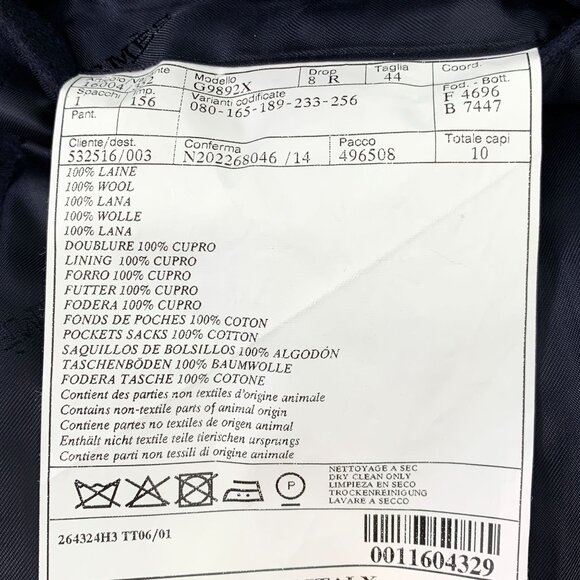 Hermès Mens Wool Blazer Jacket Size 33 Navy Blue Made In Italy - Picture 8 of 8